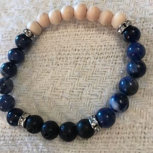 Women’s Lapis , Sandalwood, & Lava Stone bracelet